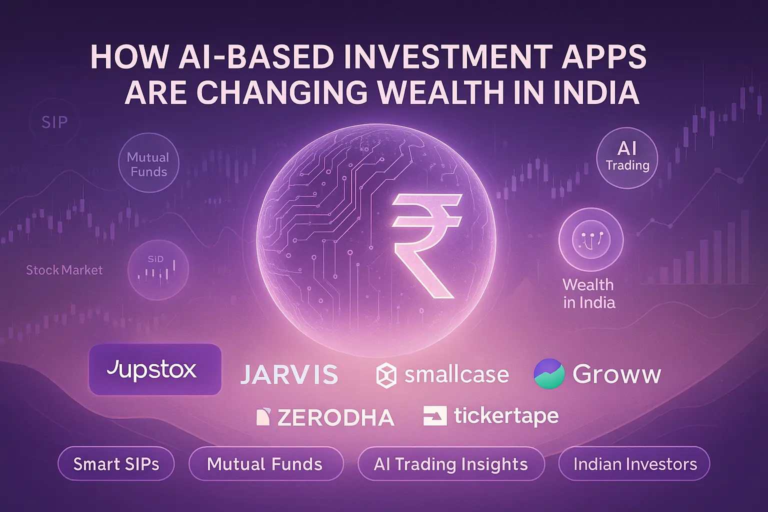 AI-based investment apps like Tickertape, Jarvis Invest, Groww, Zerodha, Smallcase, and Upstox are transforming Indian wealth creation through mutual funds, SIPs, and stock market automation.
