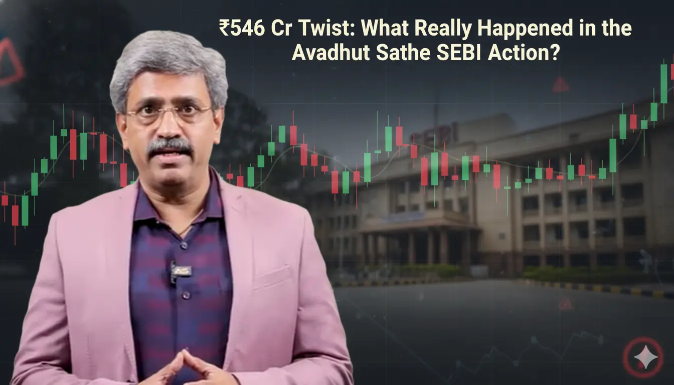 Avadhut Sathe SEBI action showing ₹546 crore disgorgement and market ban in a regulatory crackdown.