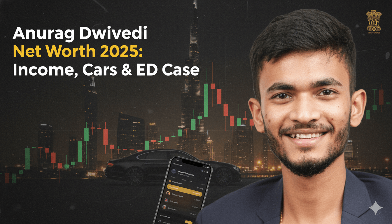 Anurag Dwivedi Net Worth 2025 showing income sources, luxury cars, Dubai connection and ED investigation context
